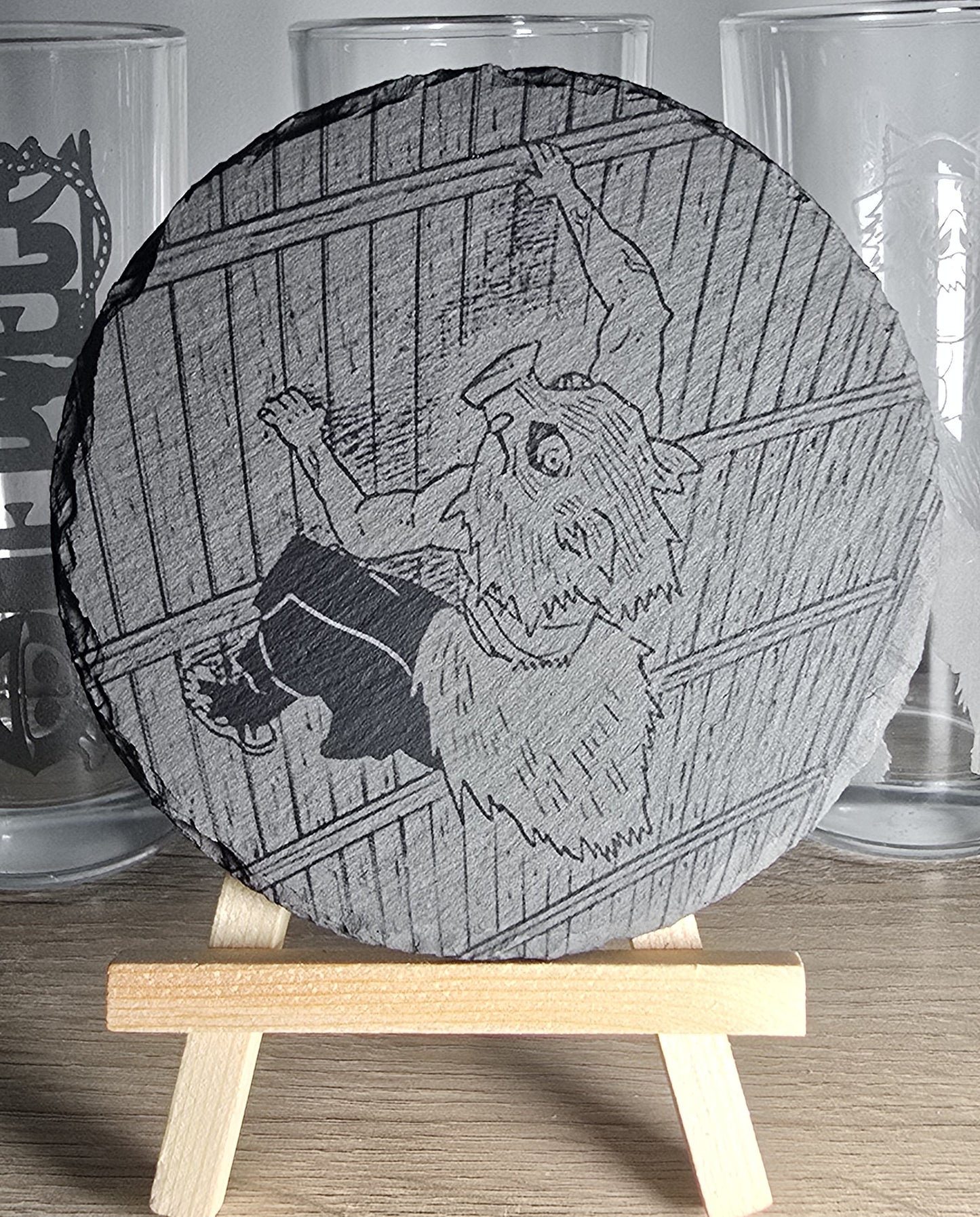 Pack Sur-Mesure – Dessous de Verre Manga en Ardoise " ROND "