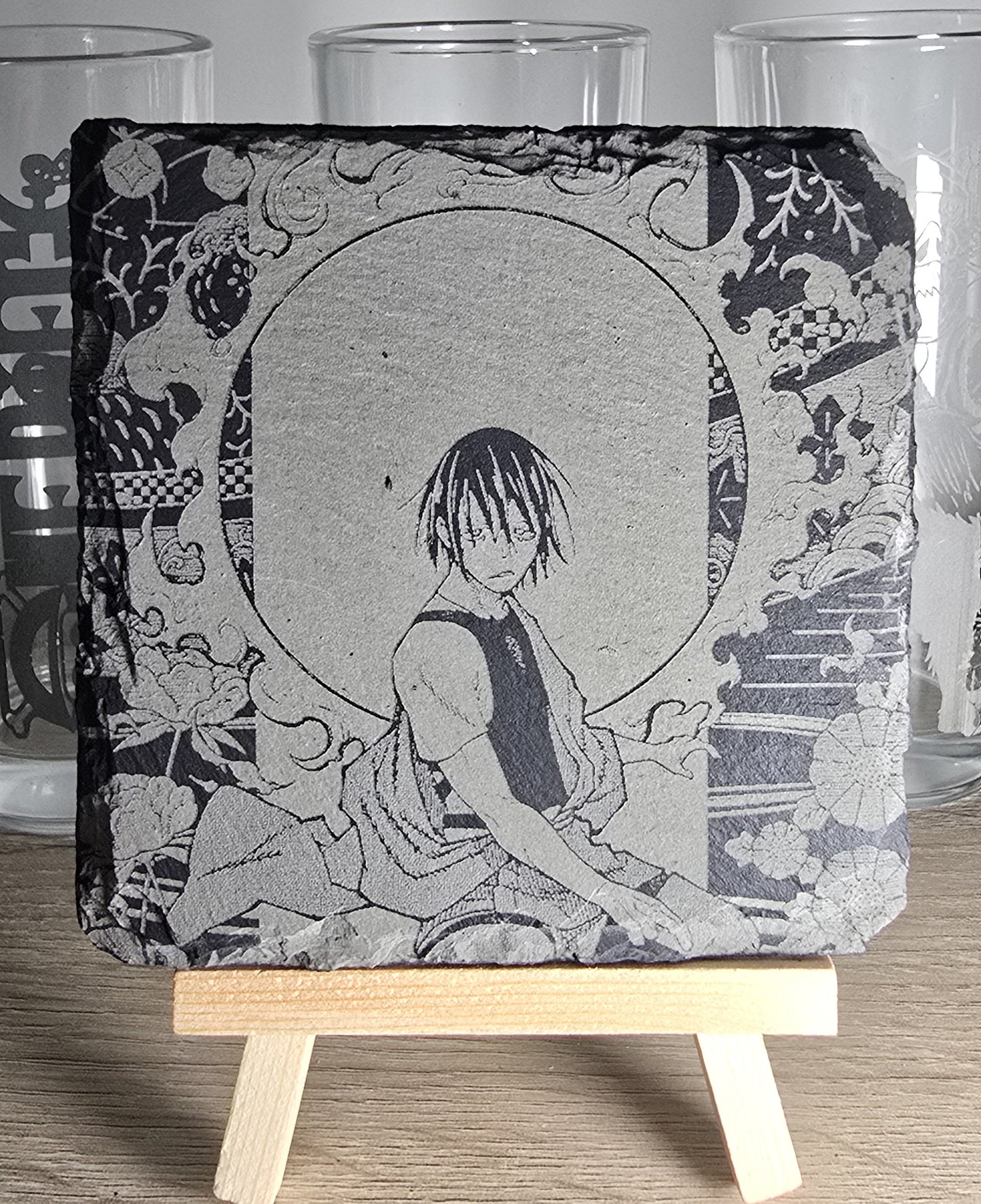 Pack Sur-Mesure – Dessous de Verre Manga en Ardoise " Carré"