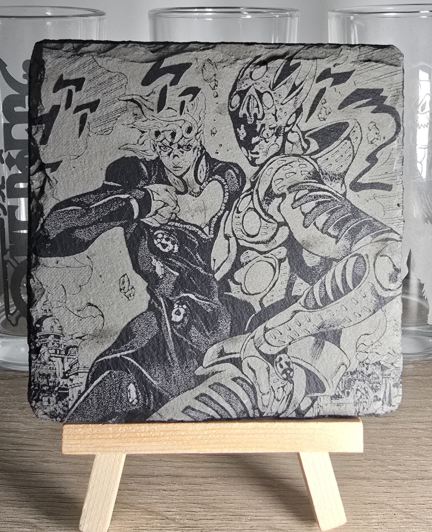 Pack Sur-Mesure – Dessous de Verre Manga en Ardoise " Carré"