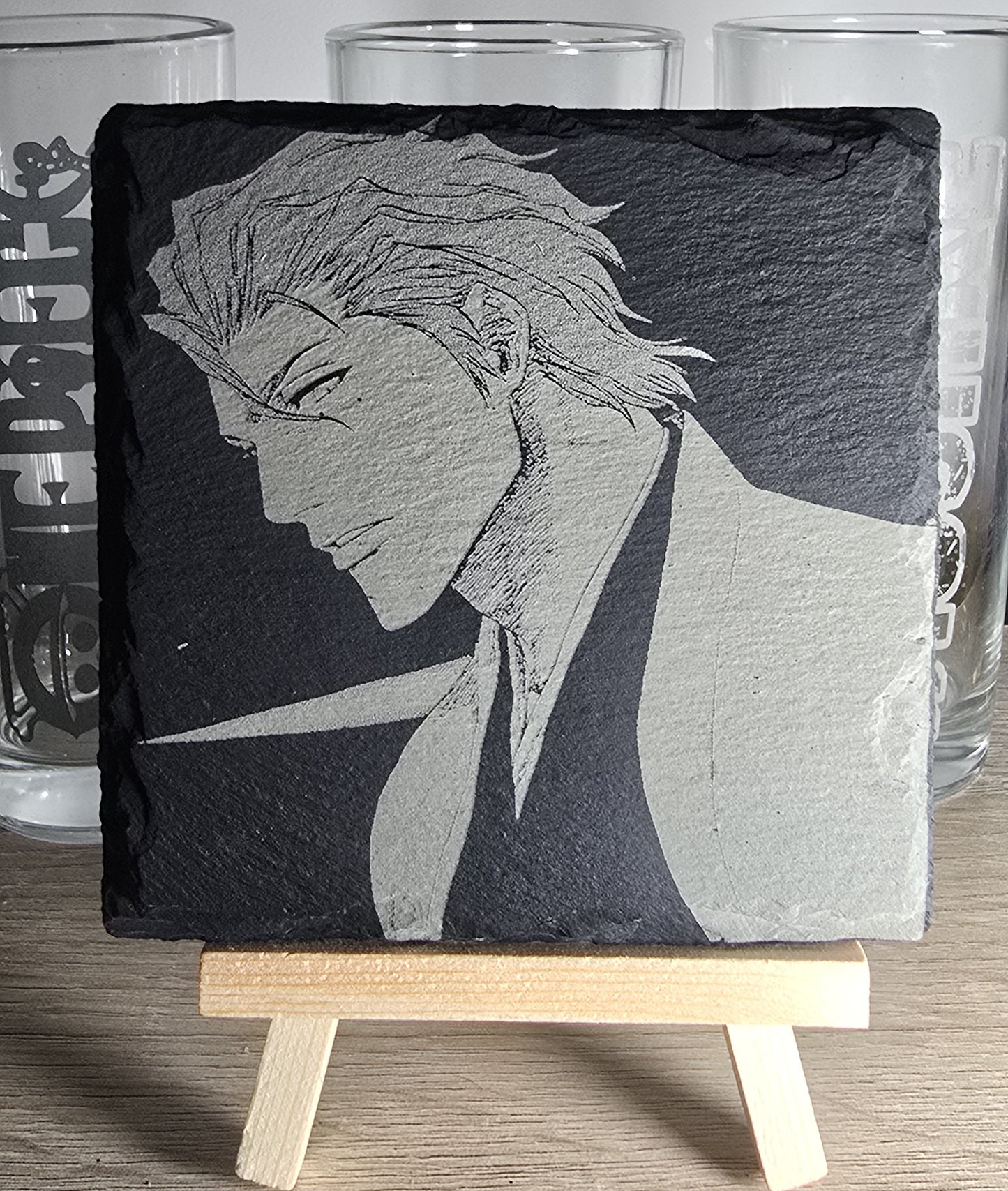 Pack Sur-Mesure – Dessous de Verre Manga en Ardoise " Carré"
