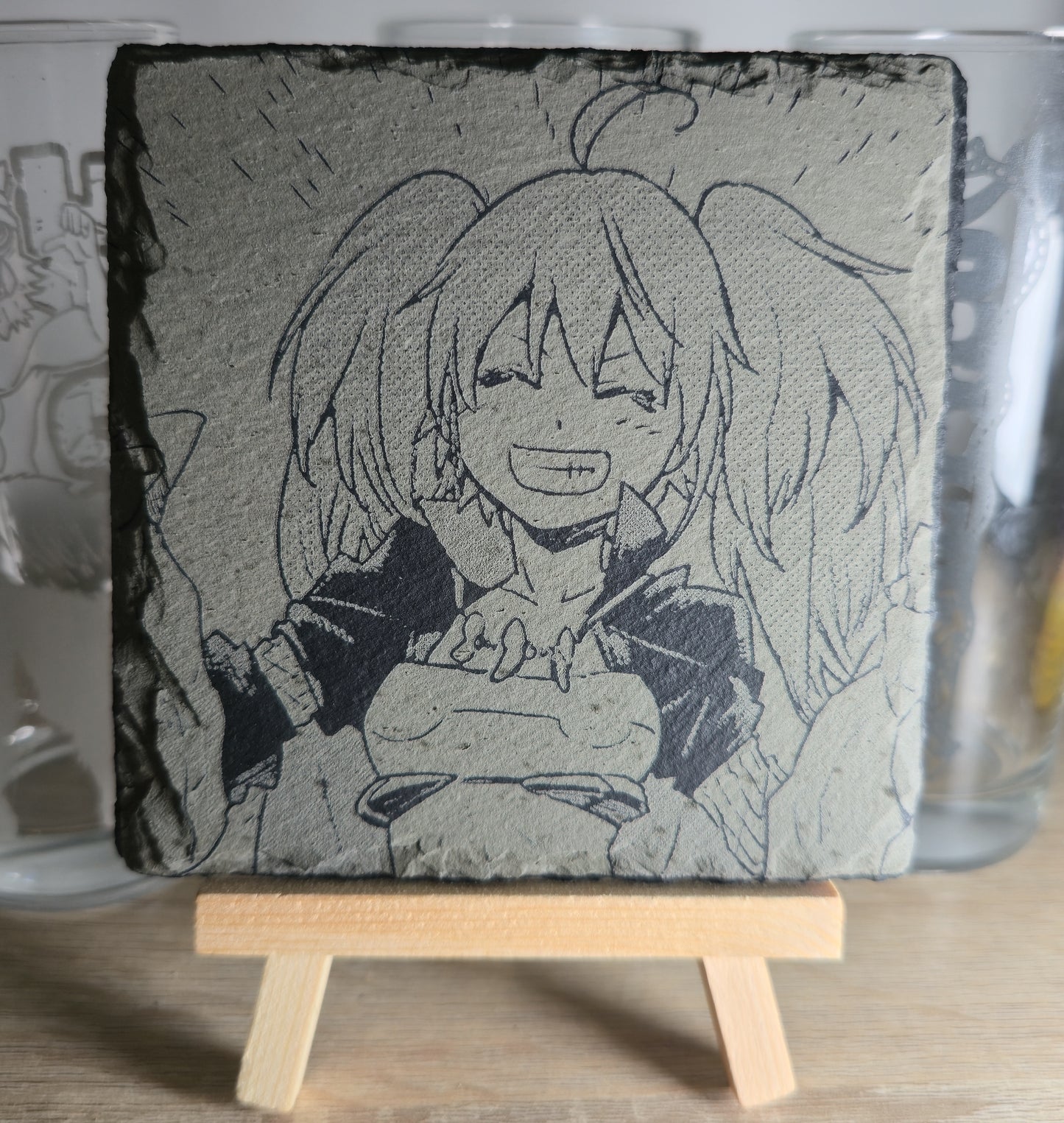 Pack Sur-Mesure – Dessous de Verre Manga en Ardoise " Carré"