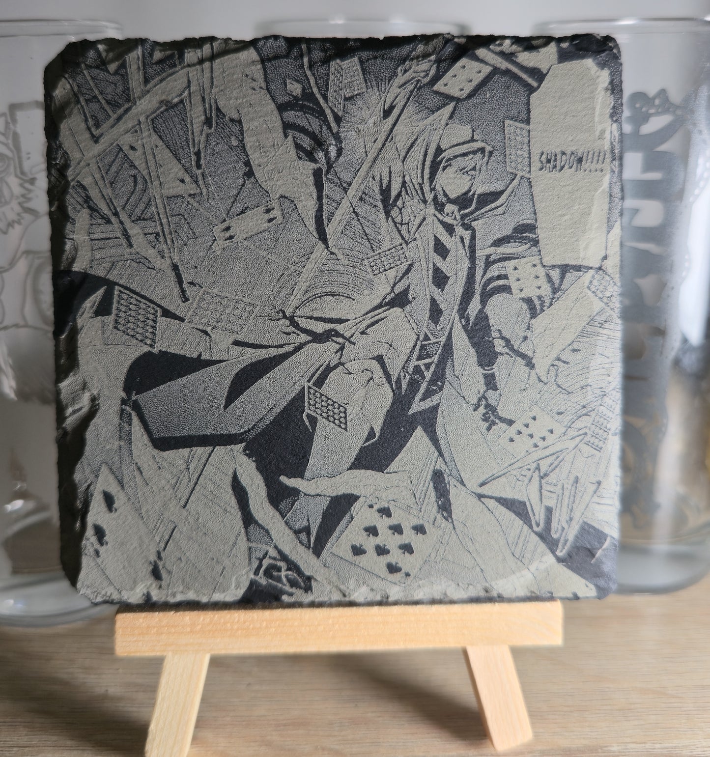 Pack Sur-Mesure – Dessous de Verre Manga en Ardoise " Carré"