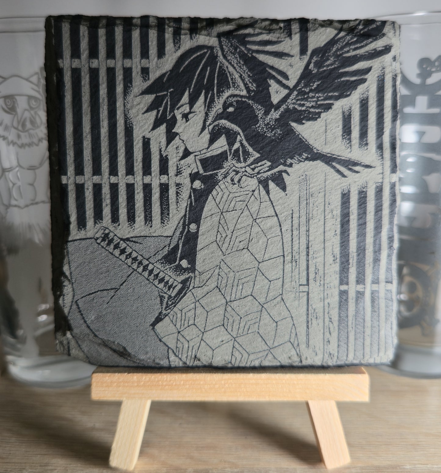 Pack Sur-Mesure – Dessous de Verre Manga en Ardoise " Carré"