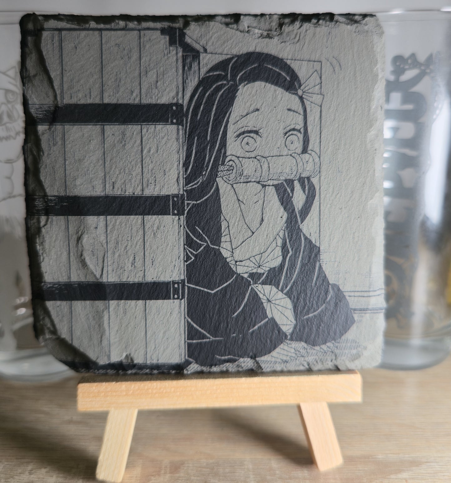 Pack Sur-Mesure – Dessous de Verre Manga en Ardoise " Carré"