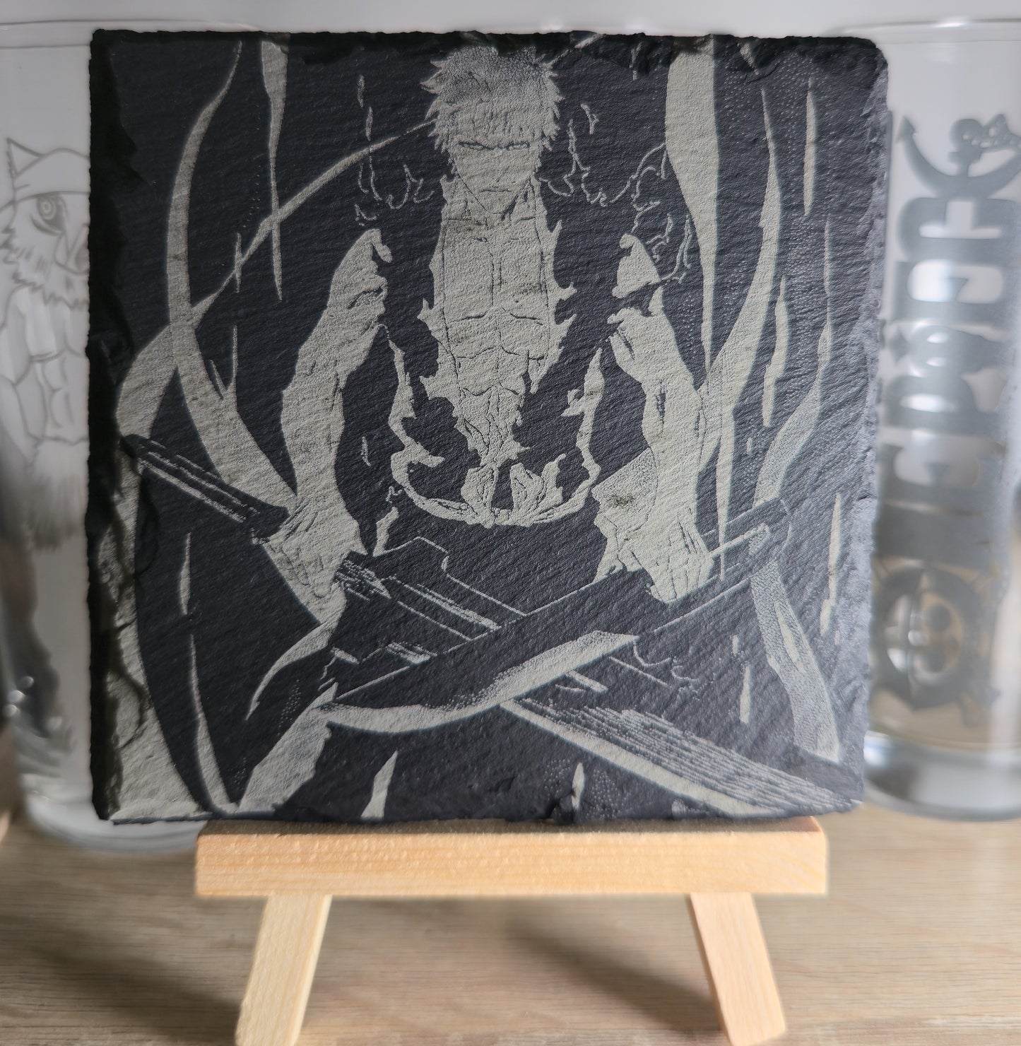 Pack Sur-Mesure – Dessous de Verre Manga en Ardoise " Carré"