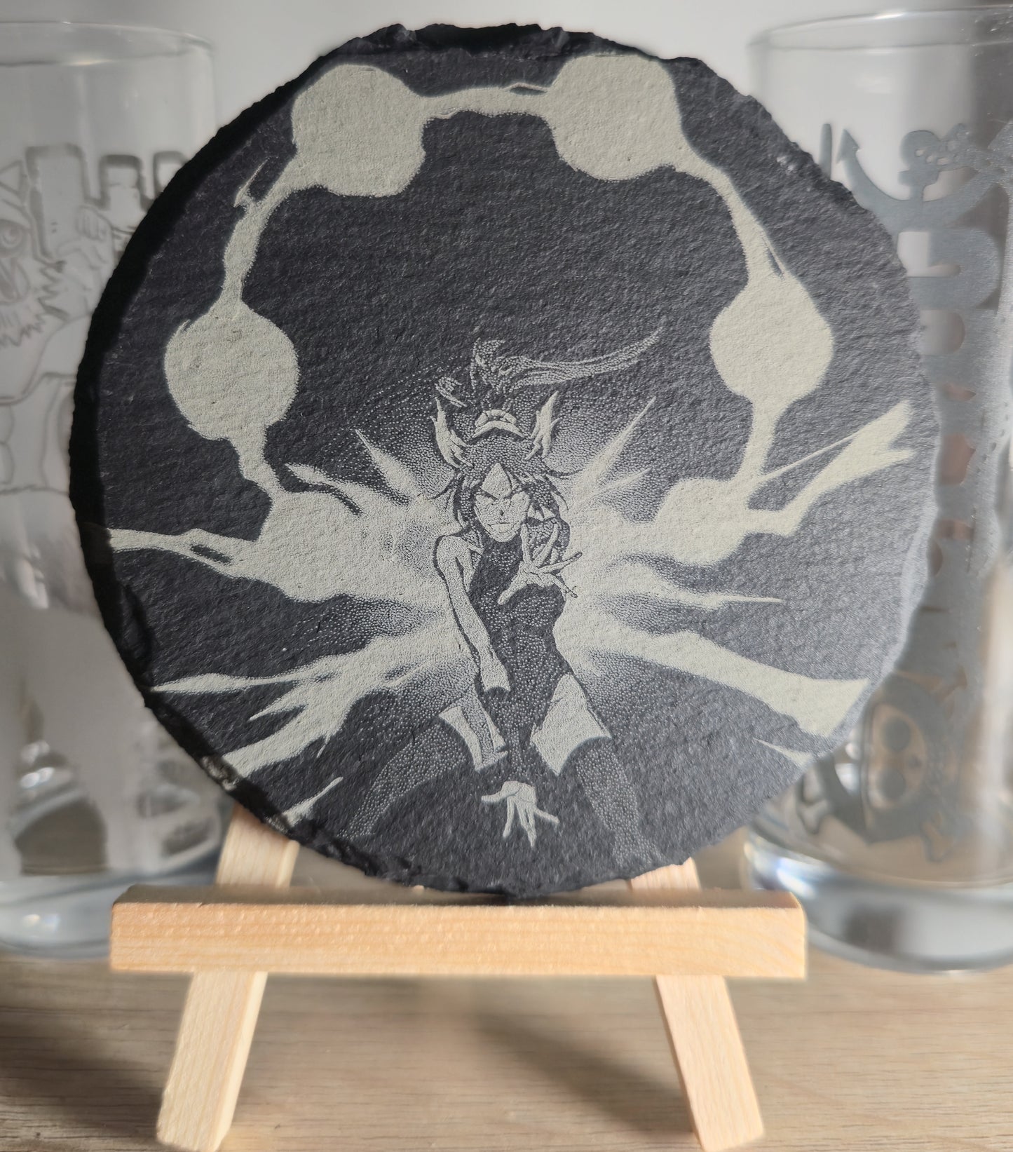 Pack Sur-Mesure – Dessous de Verre Manga en Ardoise " ROND "