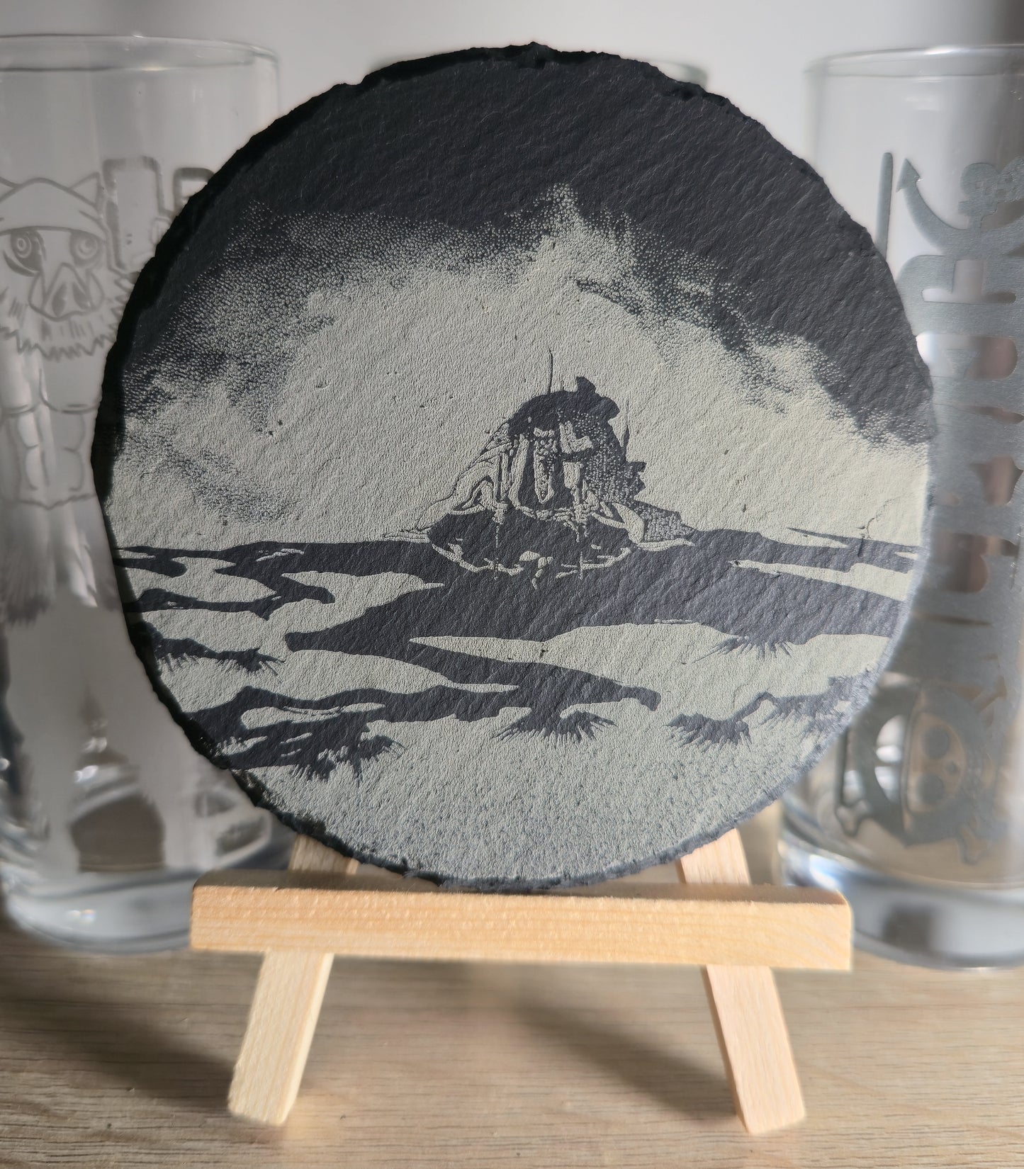 Pack Sur-Mesure – Dessous de Verre Manga en Ardoise " ROND "