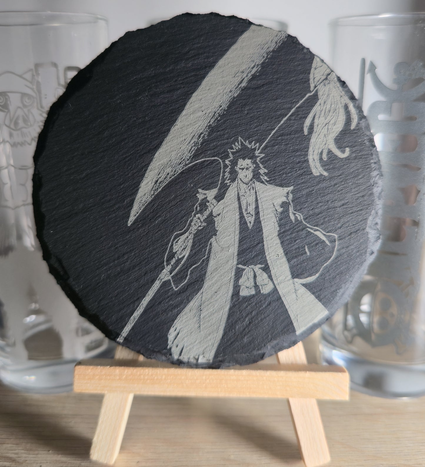 Pack Sur-Mesure – Dessous de Verre Manga en Ardoise " ROND "