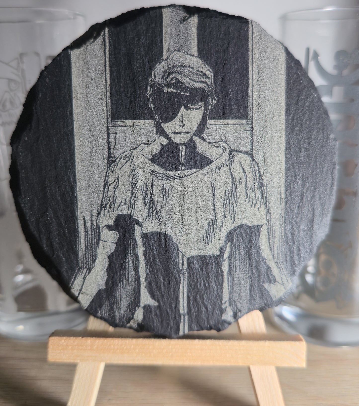 Pack Sur-Mesure – Dessous de Verre Manga en Ardoise " ROND "