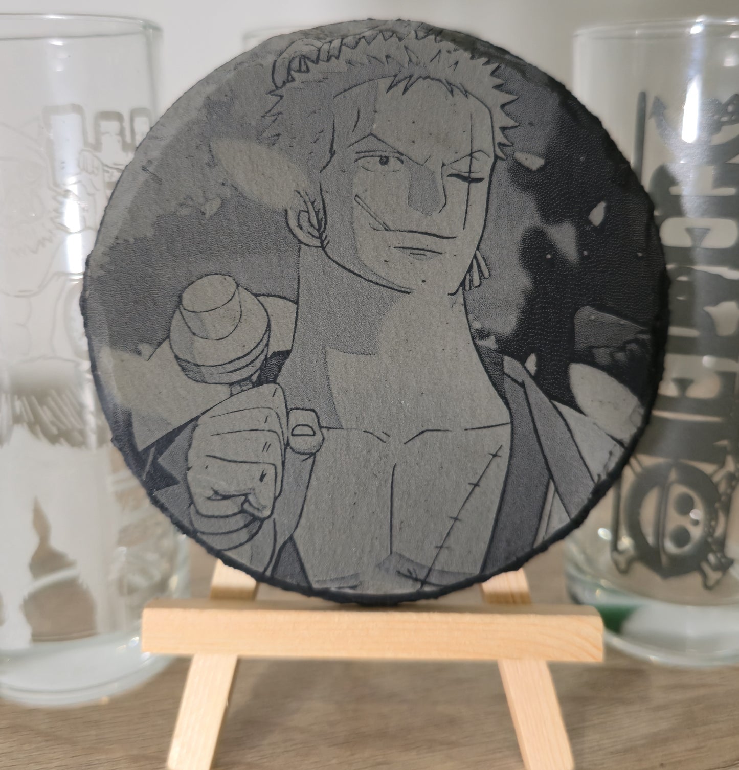 Pack Sur-Mesure – Dessous de Verre Manga en Ardoise " ROND "