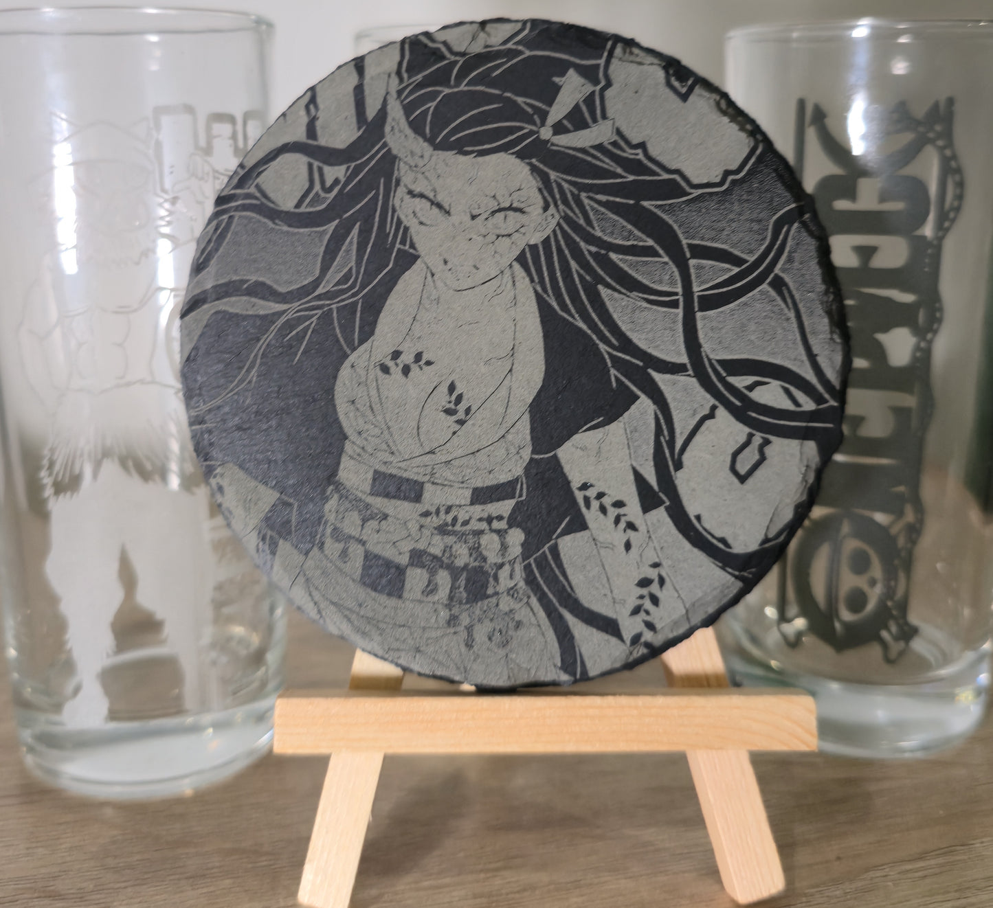 Pack Sur-Mesure – Dessous de Verre Manga en Ardoise " ROND "