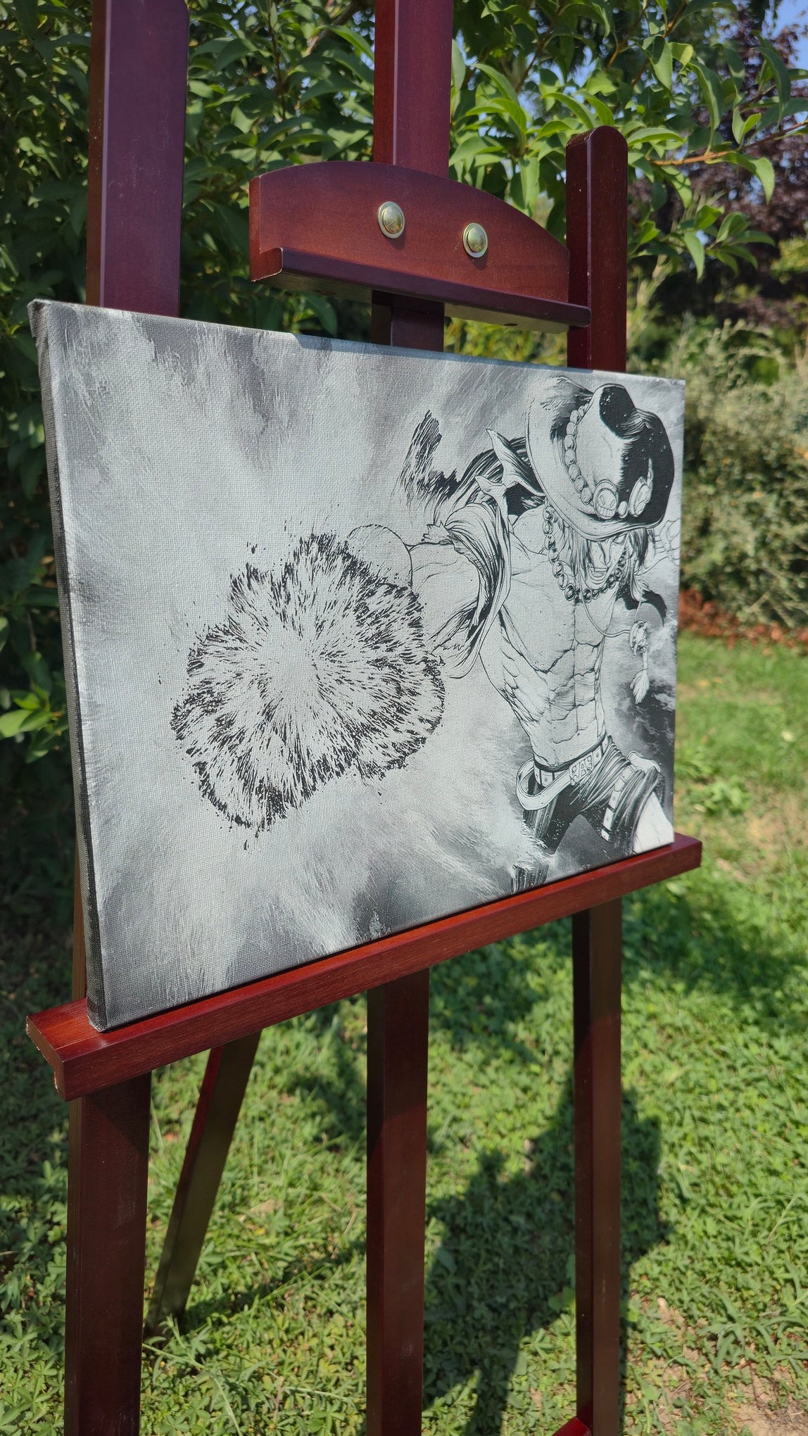 Cadeau fan One Piece tableau Ace personnalisé