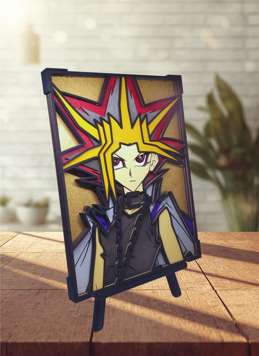 Tableau Yugi Muto (Yu-Gi-Oh!) – Bois 3D Multicouche