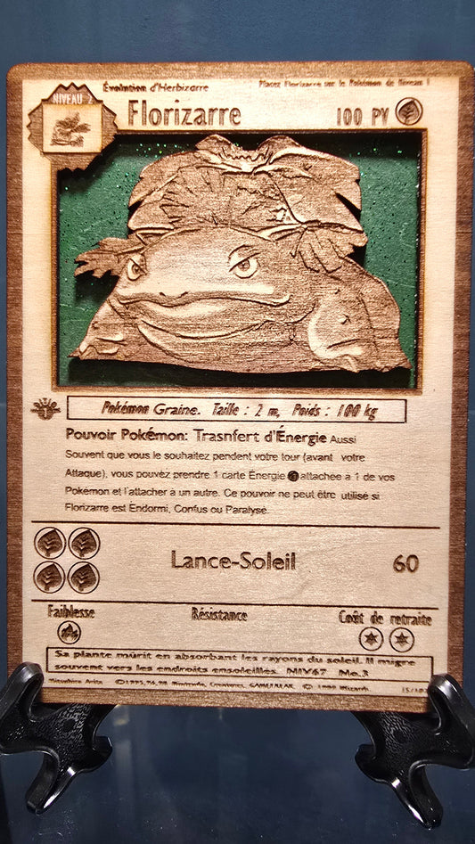 Carte Pokémon  Florizarre en Bois