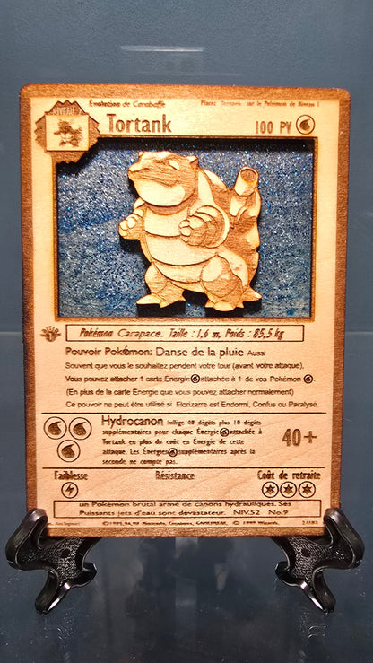 Carte Pokémon  Tortank Artisanale – Gravée sur Bois