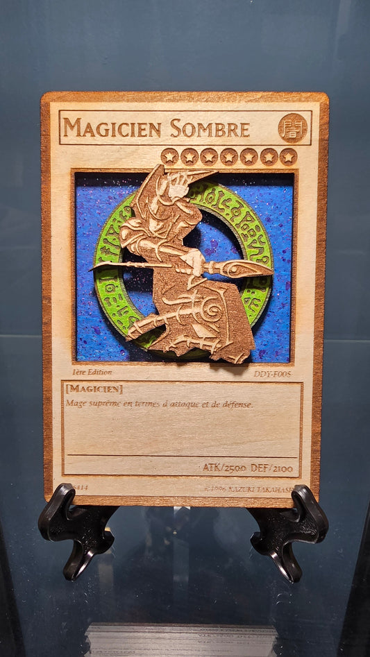 Carte Yu-Gi-Oh! Magicien Sombre en Bois