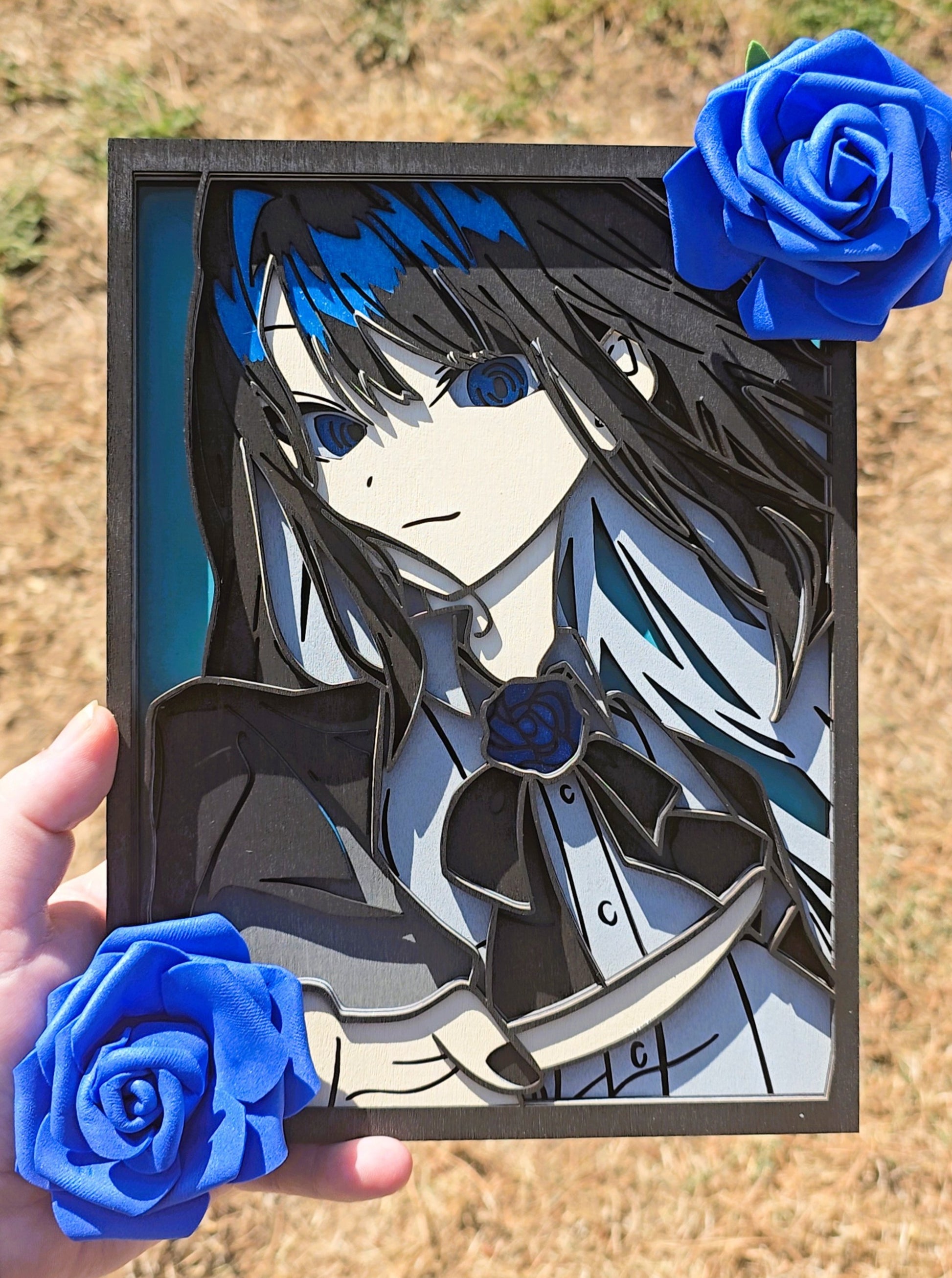 Tableau bois multicouche peint portrait chanteuse Ado J-Pop