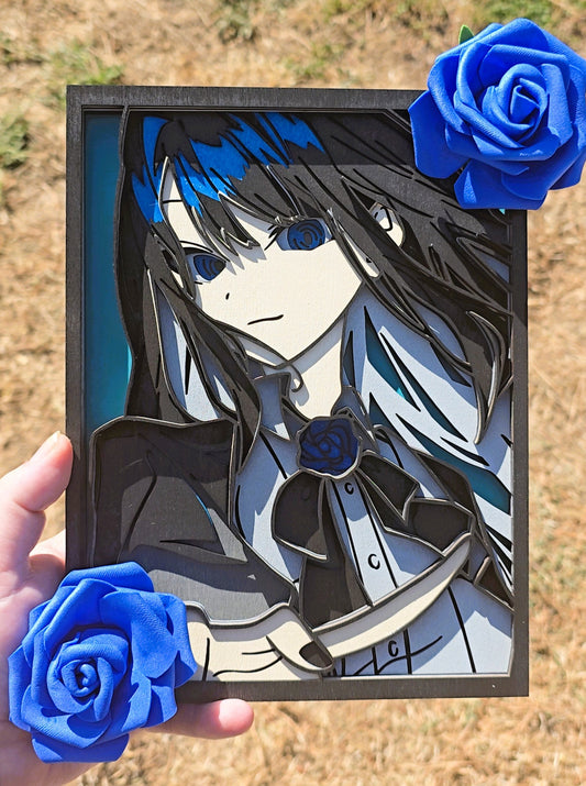 Tableau bois multicouche peint portrait chanteuse Ado J-Pop