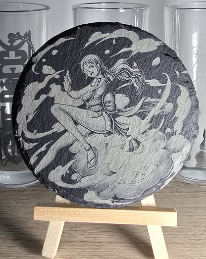 Pack Sur-Mesure – Dessous de Verre Manga en Ardoise " ROND "