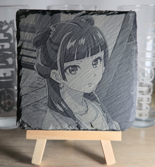 Pack Sur-Mesure – Dessous de Verre Manga en Ardoise " Carré"