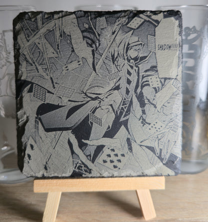 Pack Sur-Mesure – Dessous de Verre Manga en Ardoise " Carré"