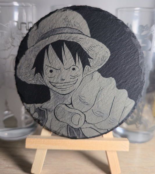 Pack Sur-Mesure – Dessous de Verre Manga en Ardoise " ROND "