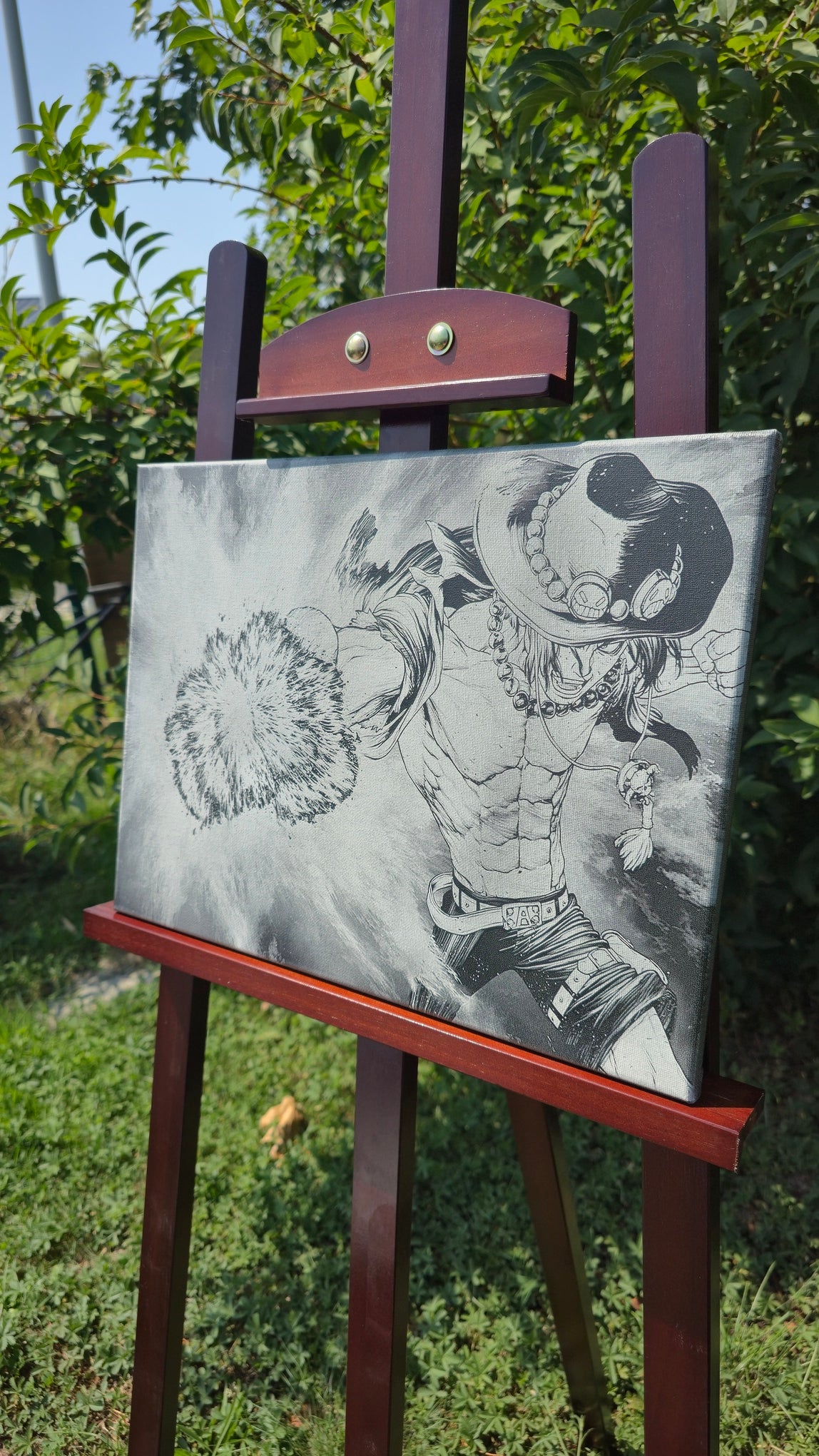 Décoration murale Portgas D. Ace One Piece gravure laser