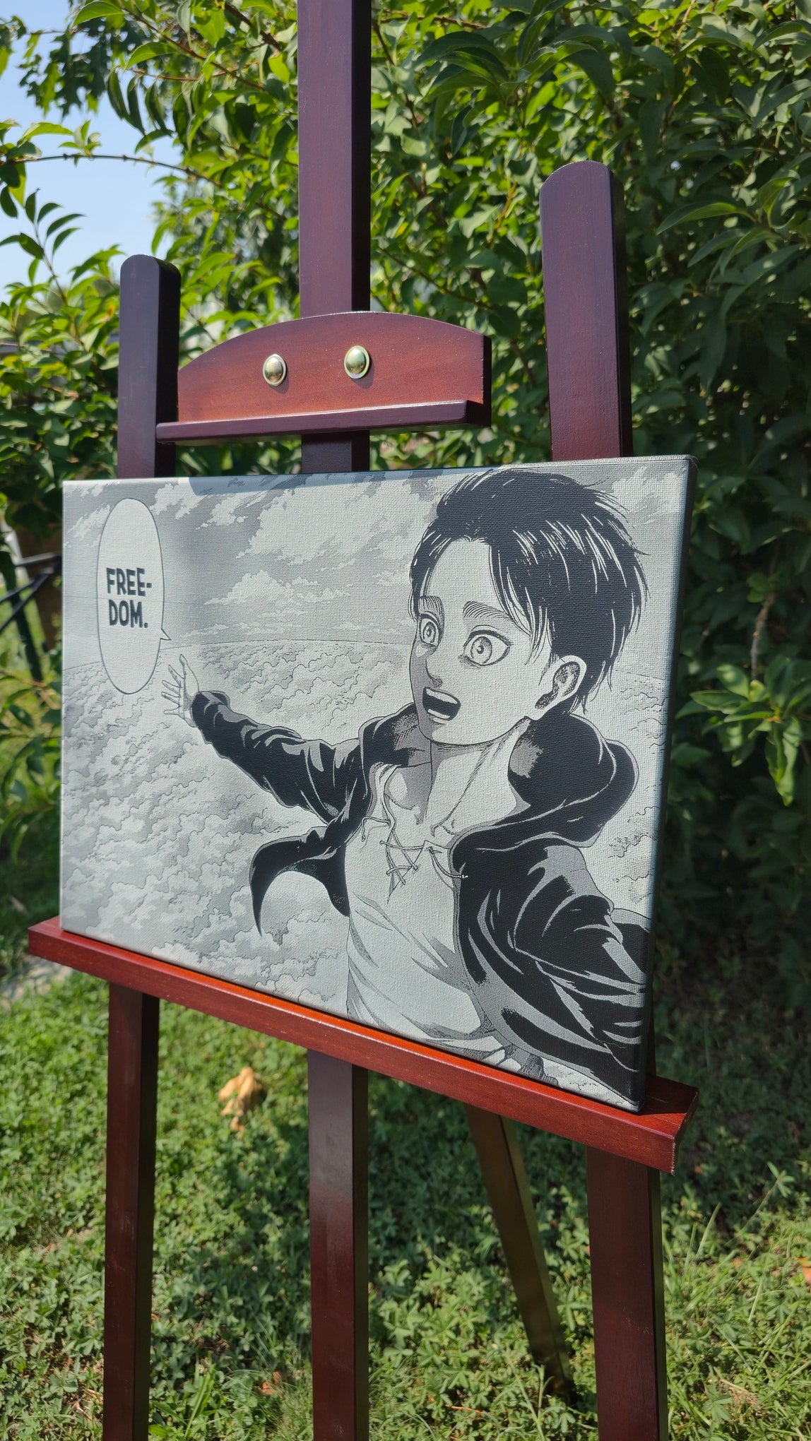 Cadeau geek personnalisé tableau Eren manga Attack on Titan