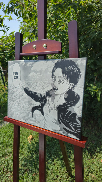 Cadeau geek personnalisé tableau Eren manga Attack on Titan