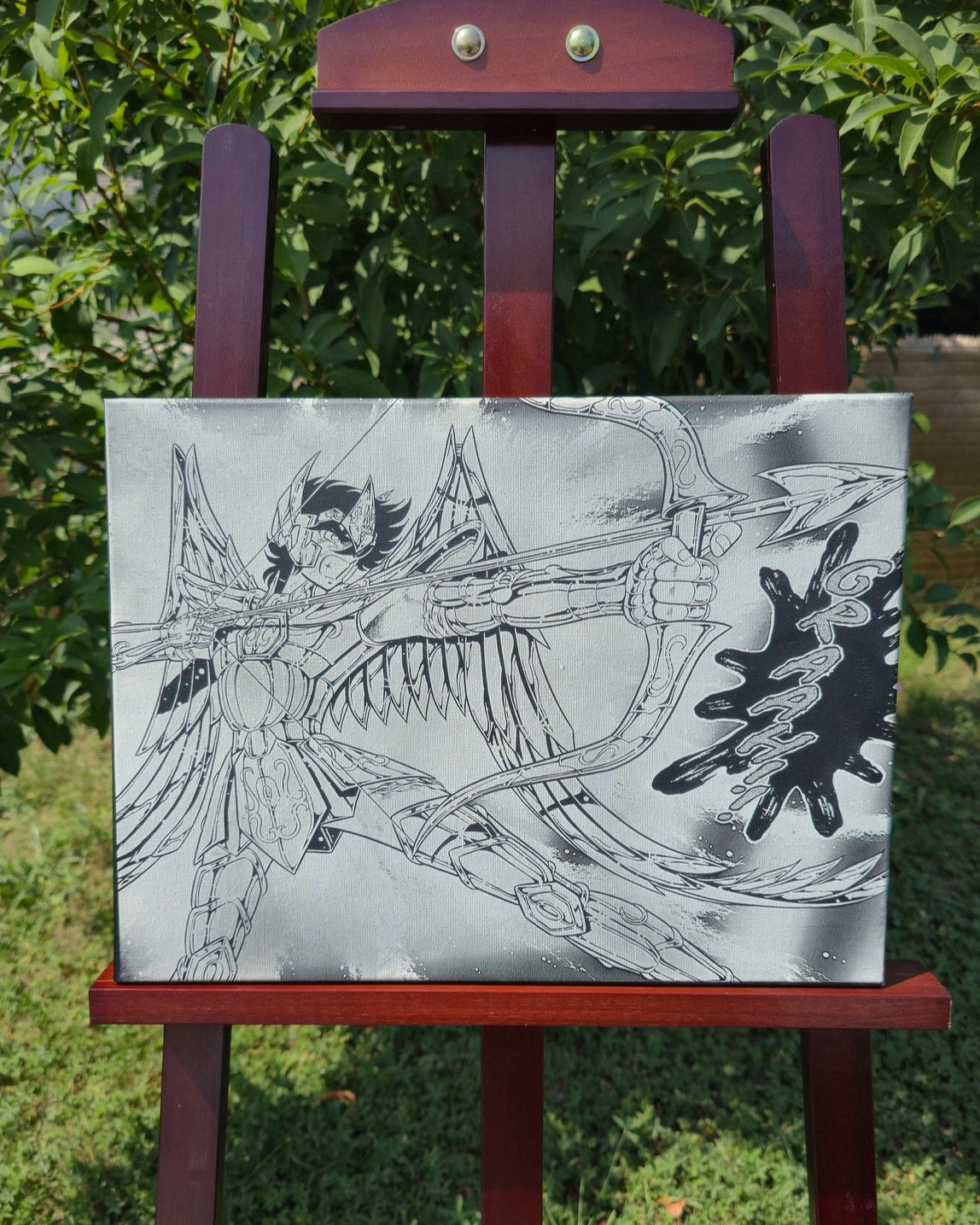 Tableau manga Saint Seiya gravé au laser – Seiya de Pégase armure