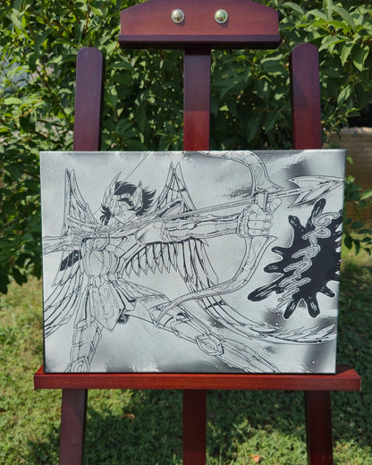 Tableau manga Saint Seiya gravé au laser – Seiya de Pégase armure