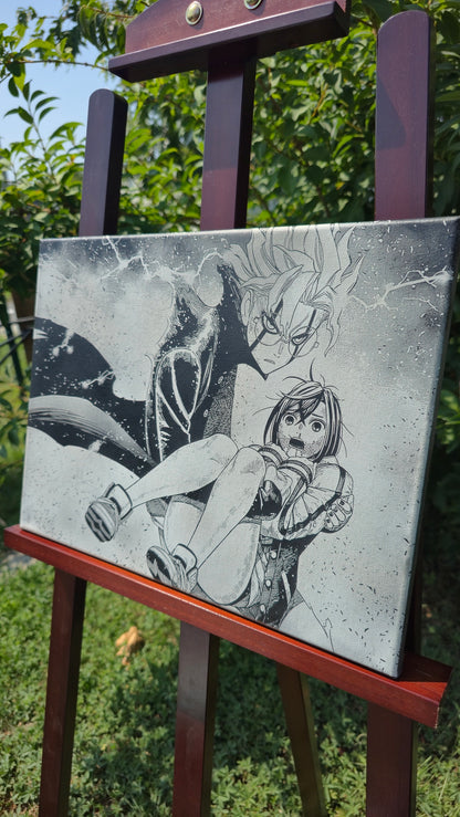 Cadeau geek otaku tableau manga Okarun gravé