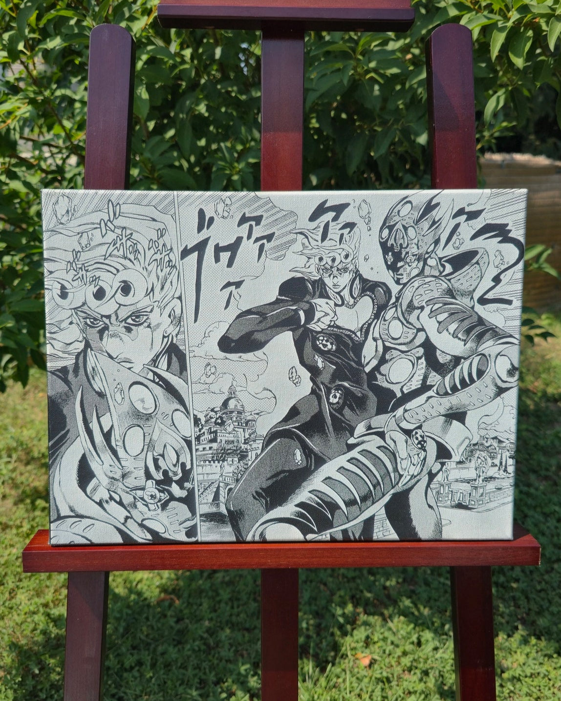Tableau manga JoJo's Bizarre Adventure Giorno Giovanna gravure laser