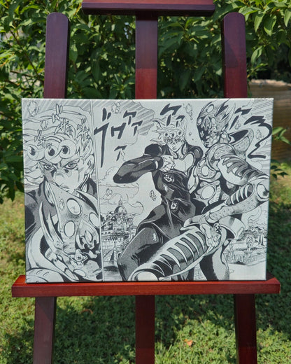 Tableau manga JoJo's Bizarre Adventure Giorno Giovanna gravure laser