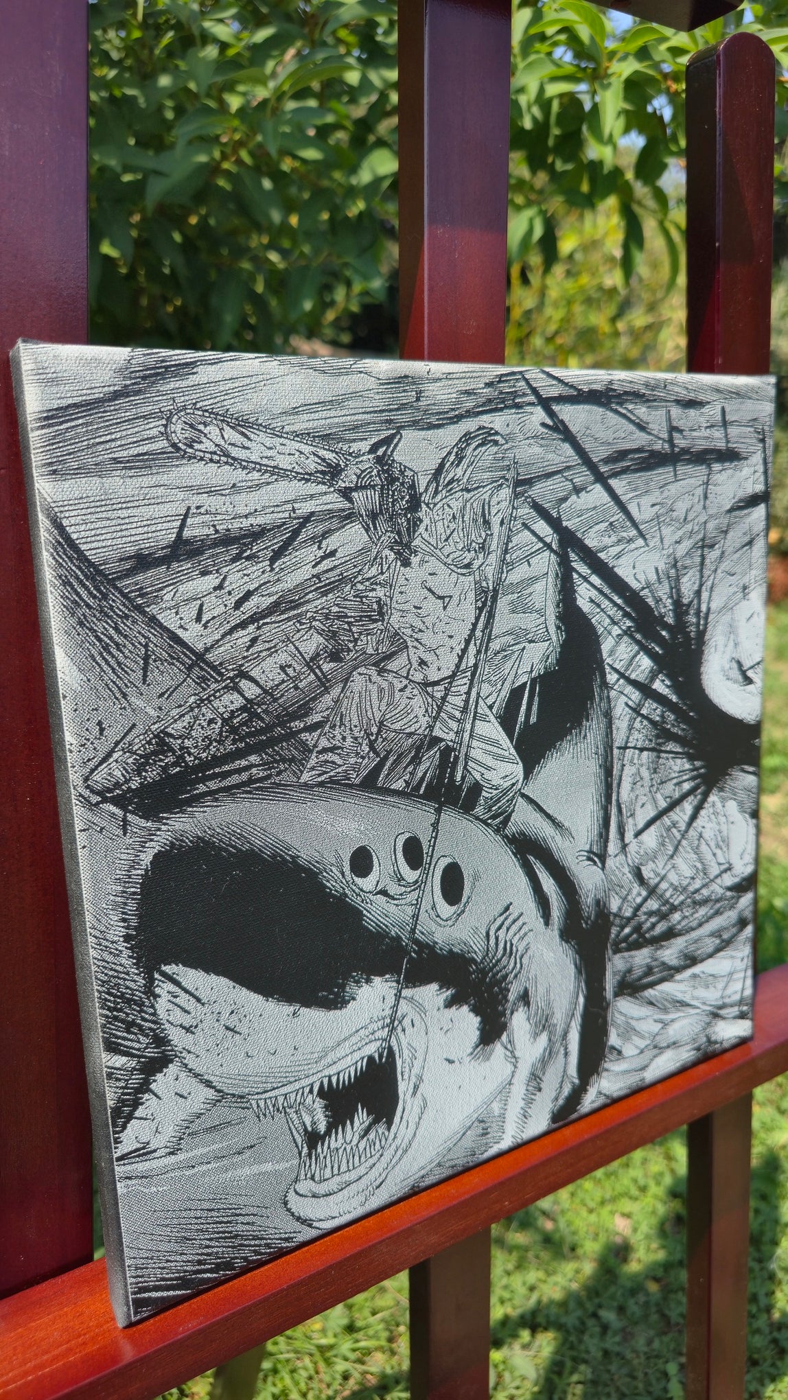 Cadeau geek personnalisé tableau Chainsaw Man Denji Beam