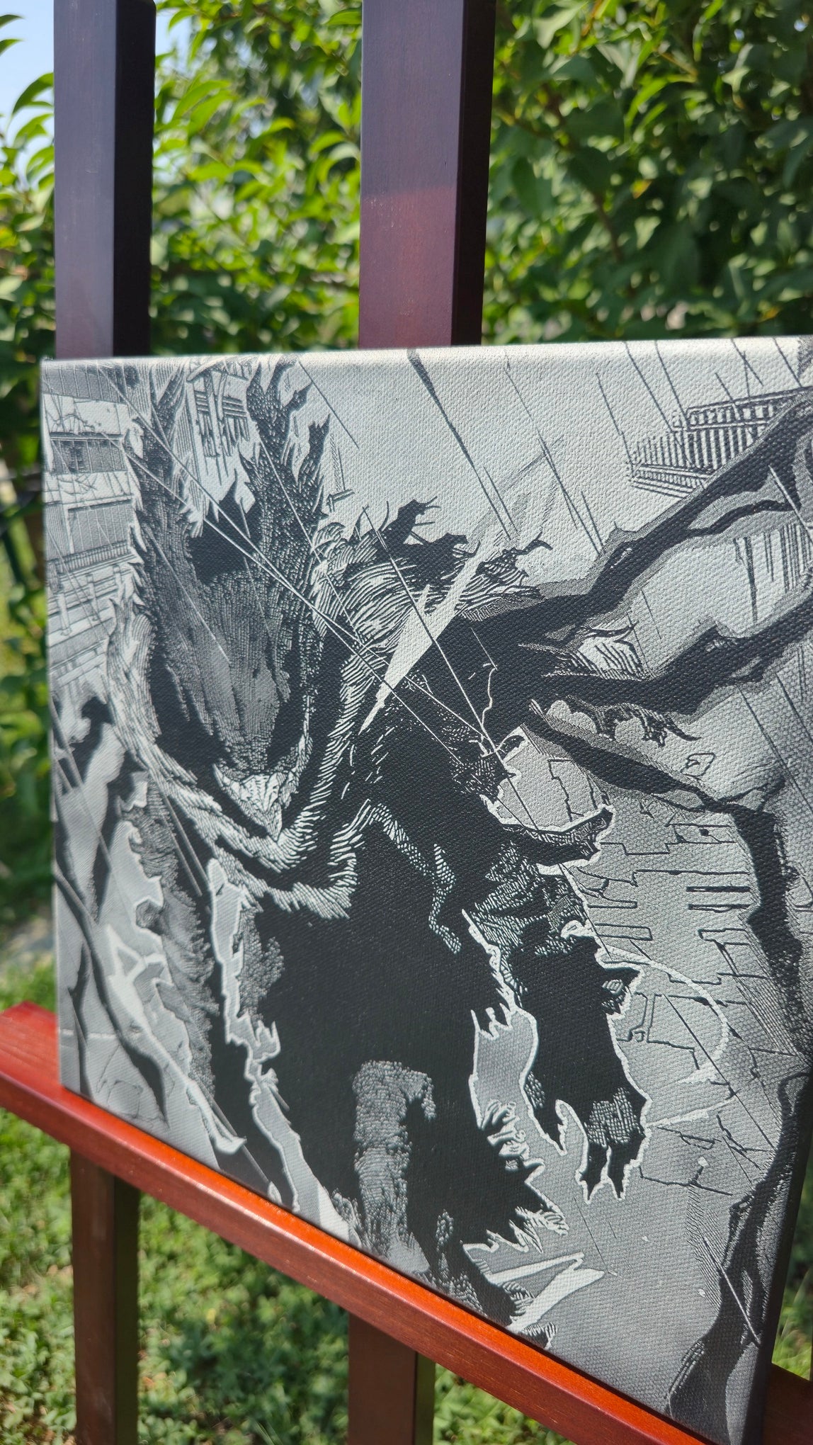 Décoration murale anime Izuku Midoriya – toile noir et blanc