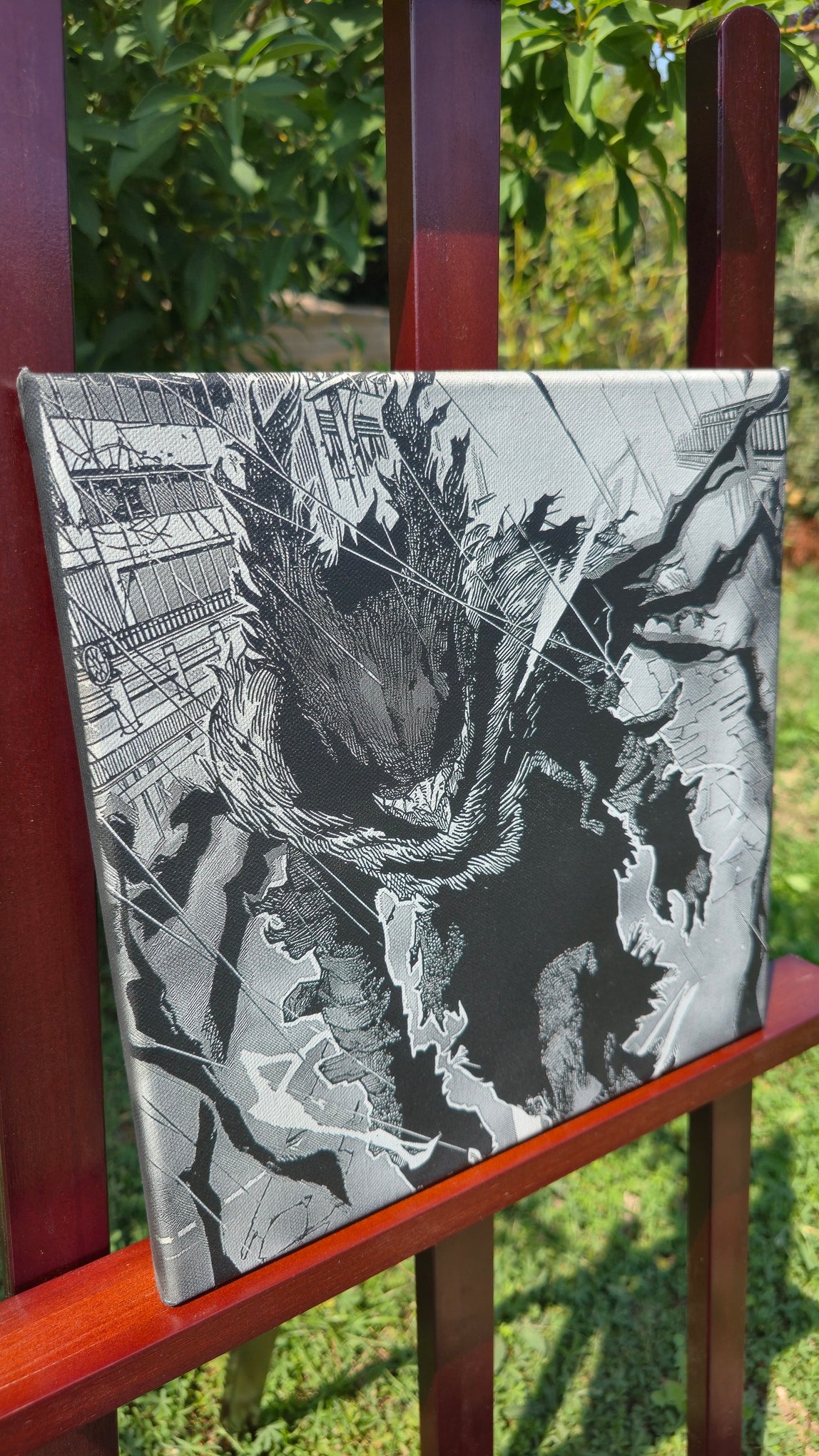 Tableau My Hero Academia – gravure laser de Deku utilisant One For All