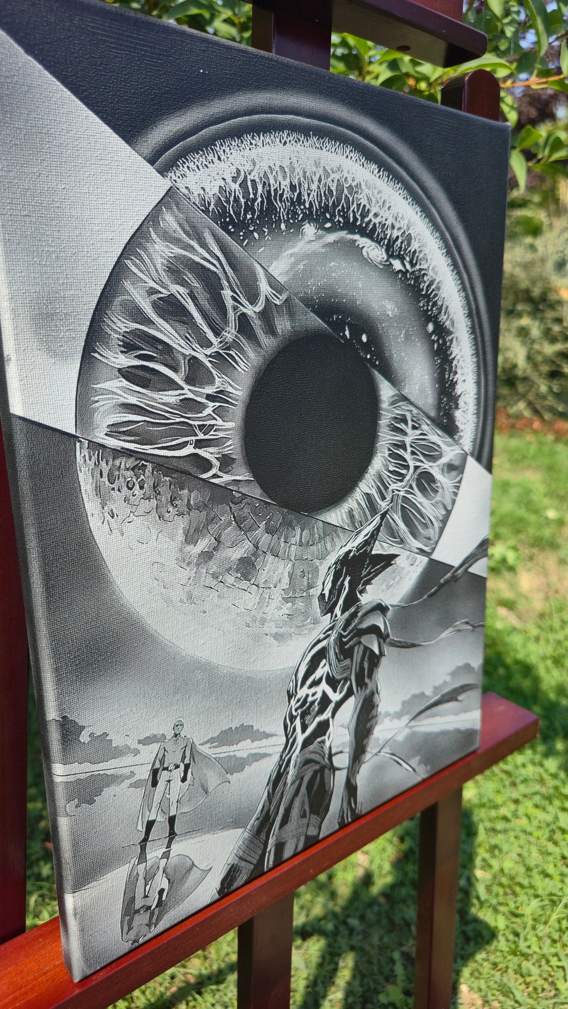 Décoration murale combat Saitama contre Garou gravure laser