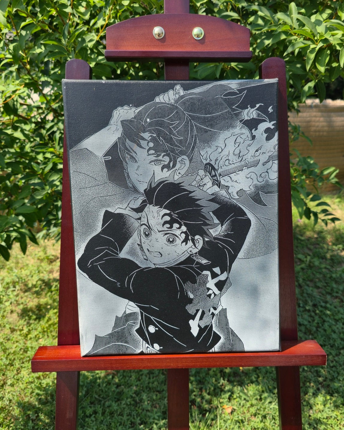Tableau manga Demon Slayer Tanjiro Kamado gravure laser