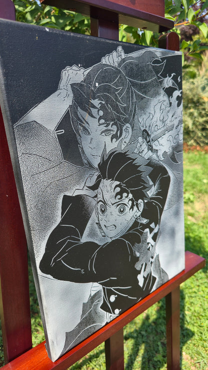 Cadeau otaku personnalisé Tanjiro Kamado gravure laser