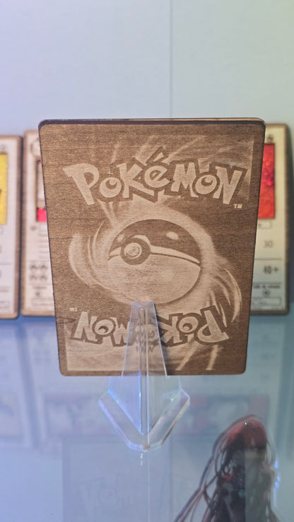Carte Pokémon Salamèche Artisanale – Gravée sur Bois