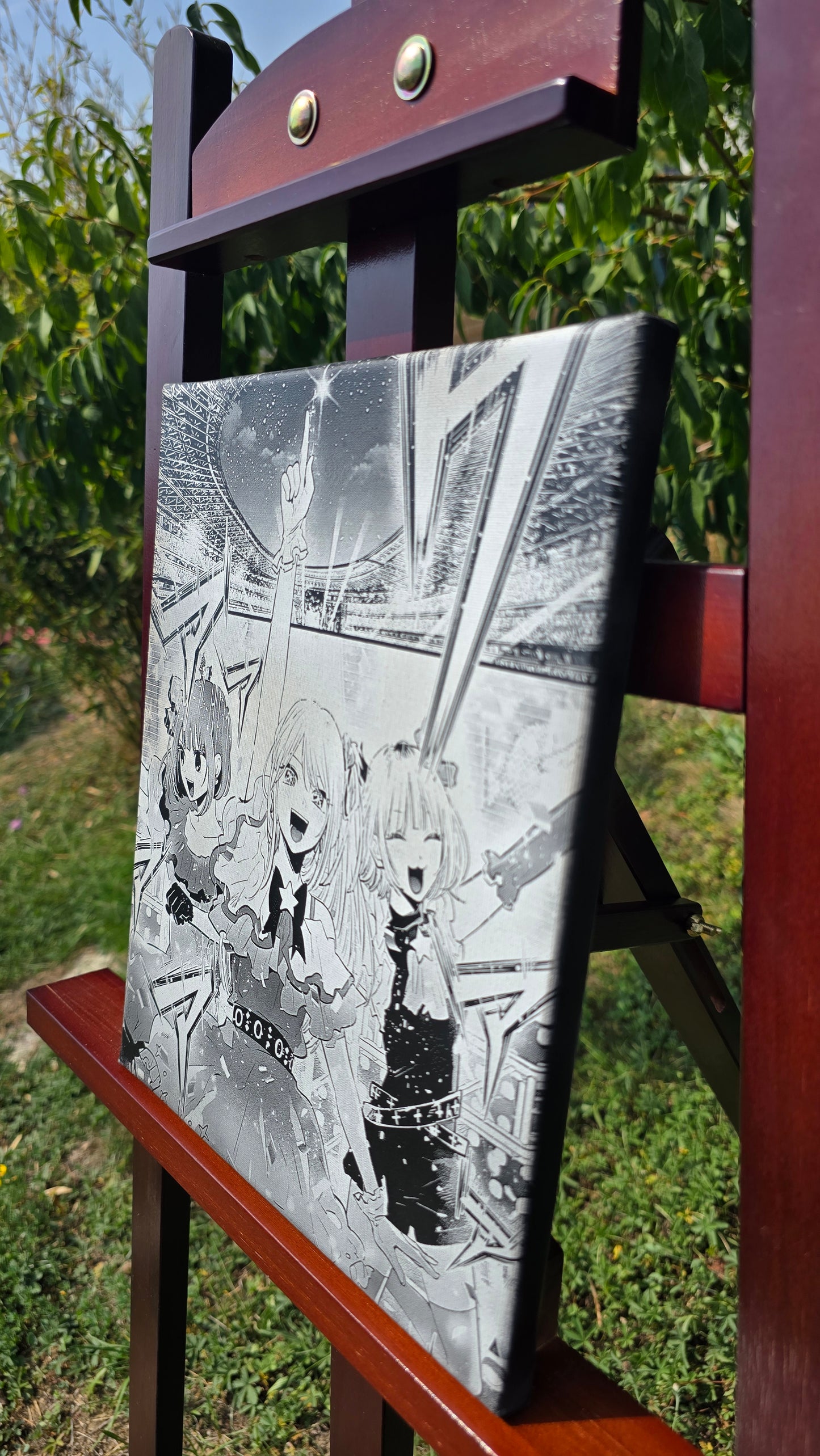 Toile noir et blanc premium gravée au laser – trio Kana, Ruby et Memcho