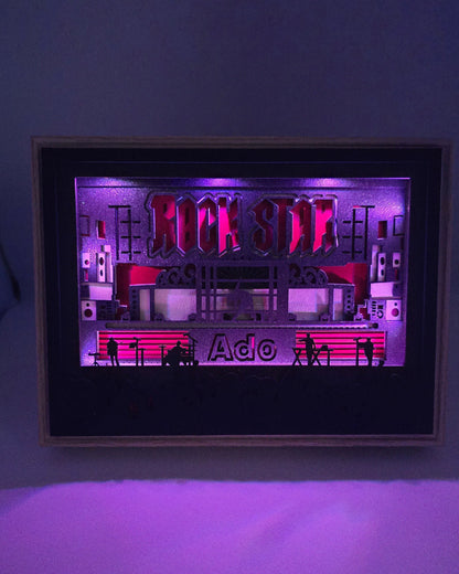 Cadre lumineux Ado « ROCKSTAR » — Petit 19,7×14,6 cm