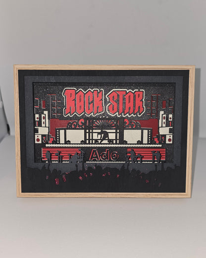 Cadre lumineux Ado « ROCKSTAR » — Petit 19,7×14,6 cm