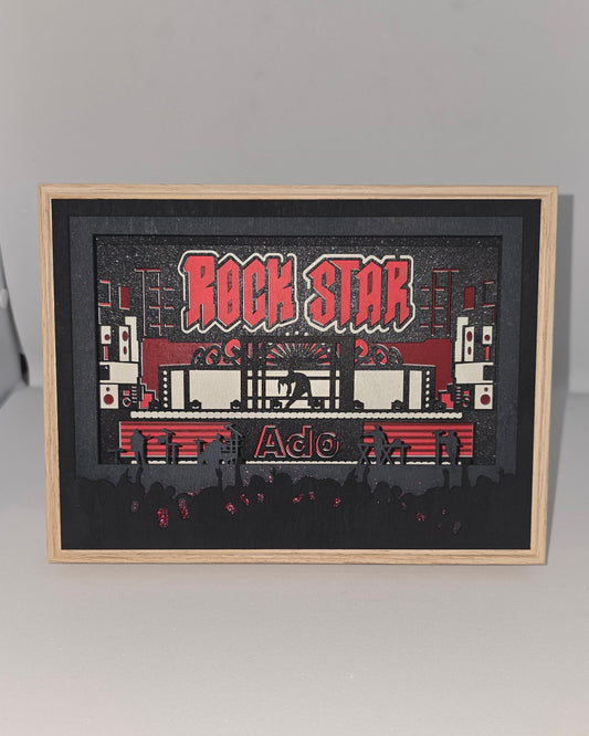 Cadre lumineux Ado « ROCKSTAR » — Petit 19,7×14,6 cm