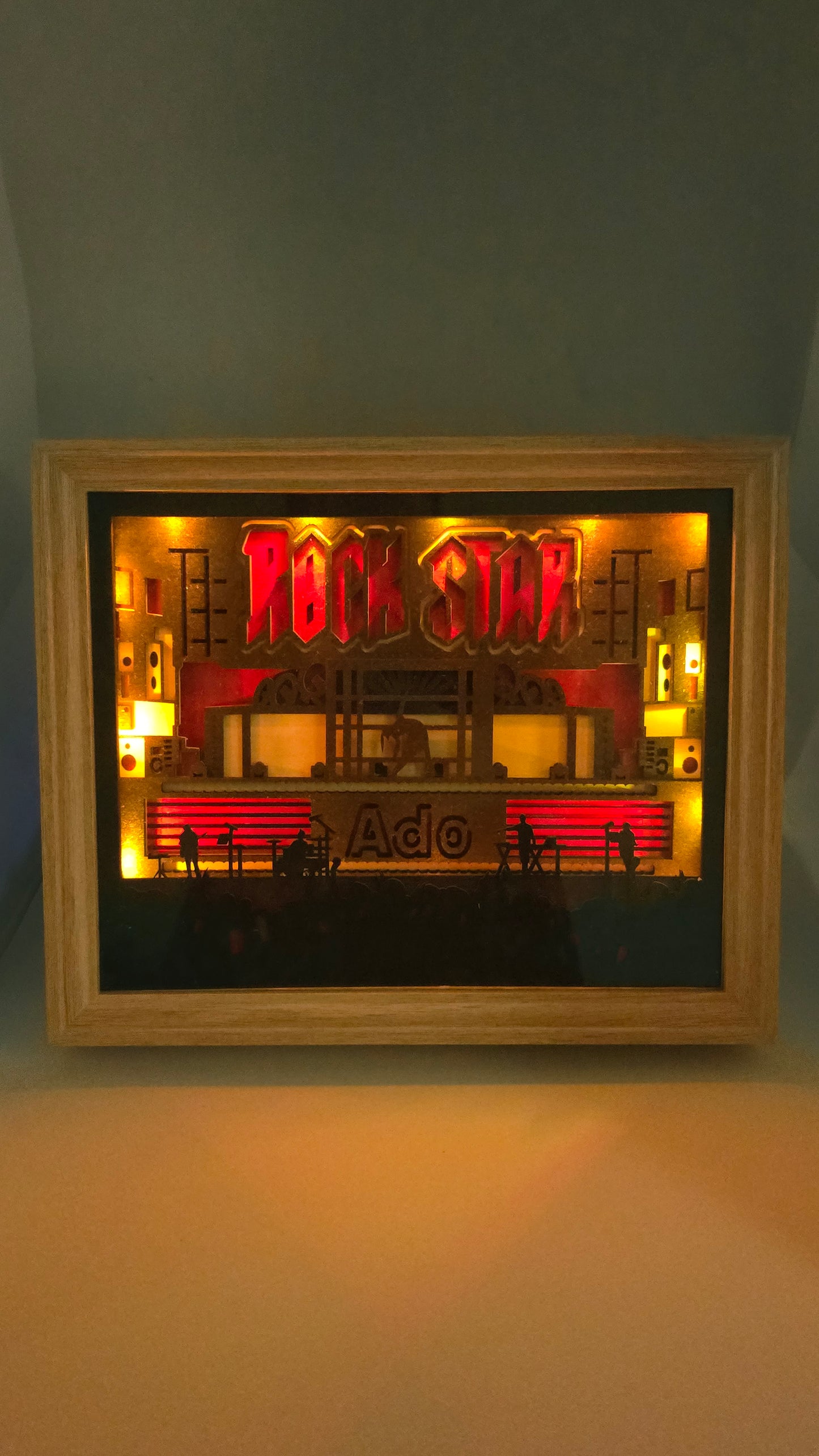 Cadre lumineux Ado « ROCKSTAR » - Grand 27,5×22,5 cm