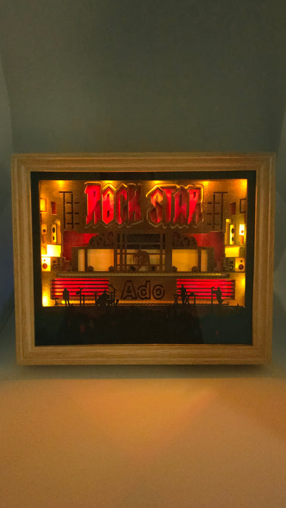 Cadre lumineux Ado « ROCKSTAR » - Grand 27,5×22,5 cm