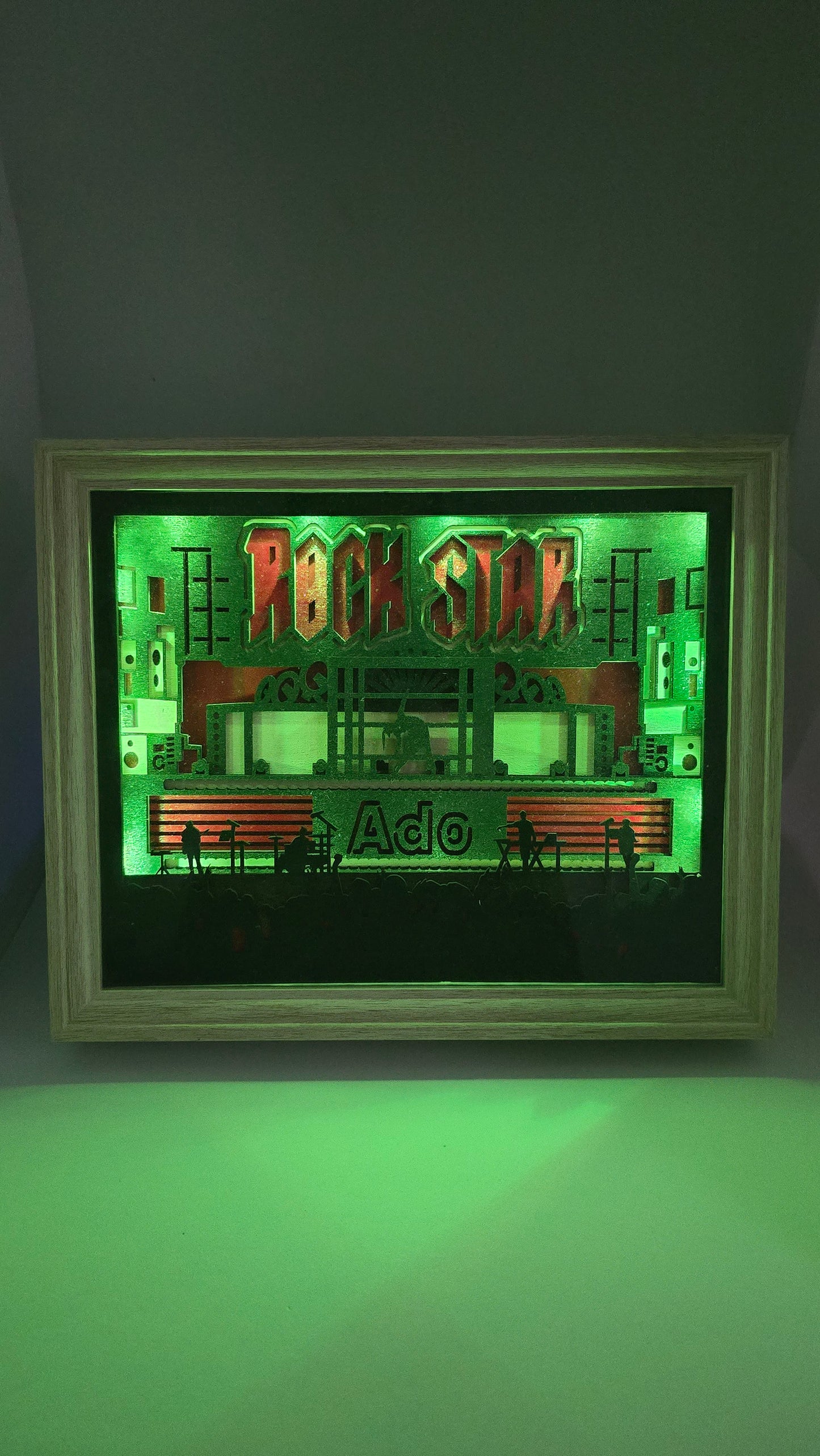 Cadre lumineux Ado « ROCKSTAR » - Grand 27,5×22,5 cm