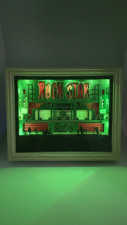 Cadre lumineux Ado « ROCKSTAR » - Grand 27,5×22,5 cm