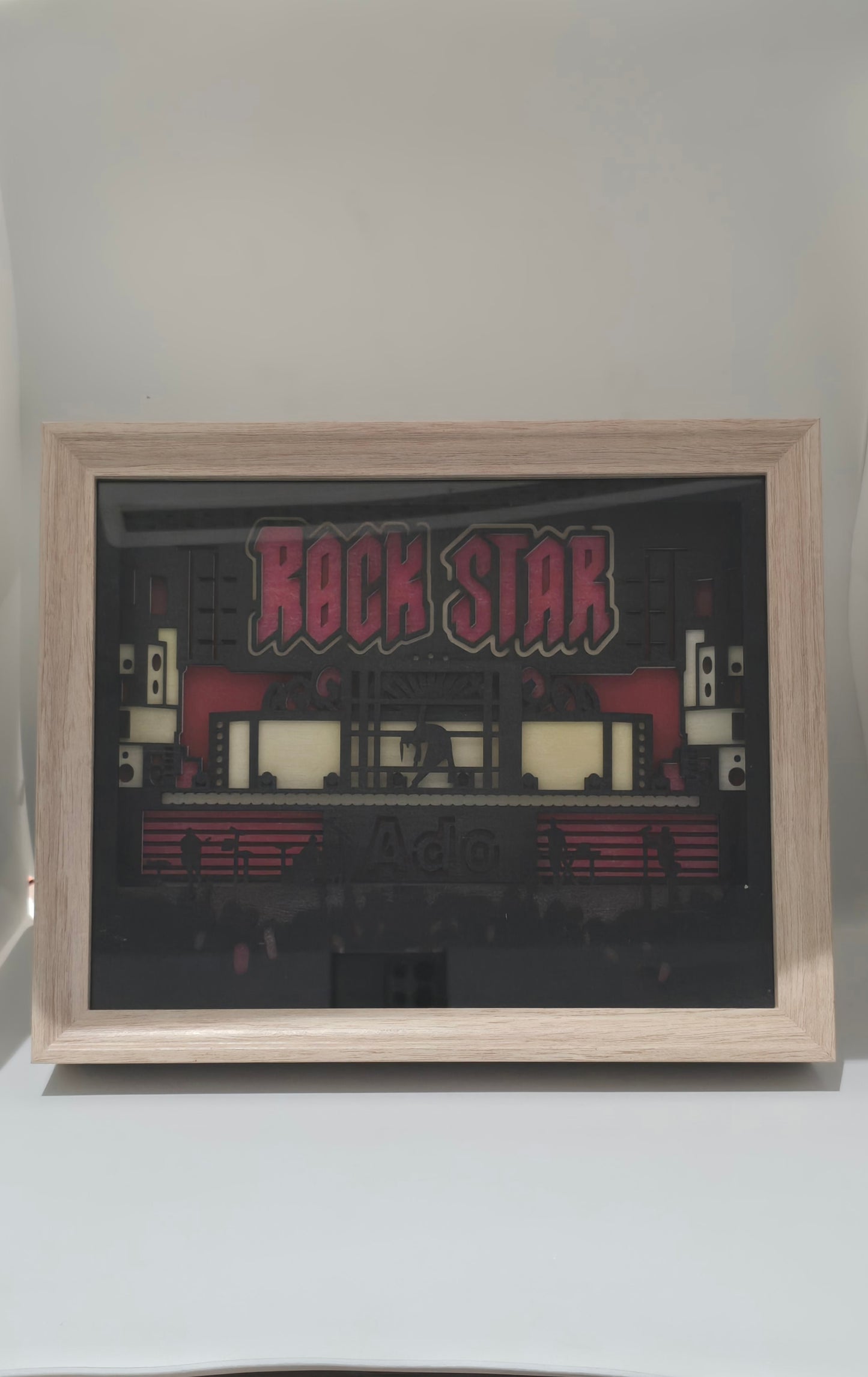 Cadre lumineux Ado « ROCKSTAR » - Grand 27,5×22,5 cm